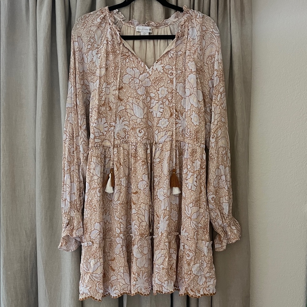 NWOT House of Harlow 1960 Lurex Floral Long Sleeve Mini Dress W